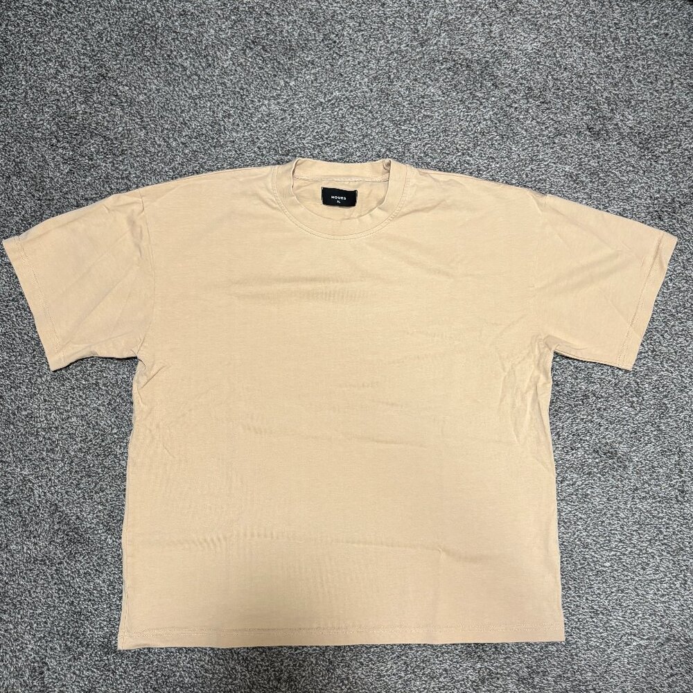 HOURS Collection Drop Shoulder T-Shirt Sand, Size XL
